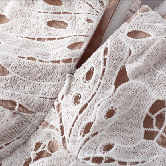 Black Crochet Palm Hi Low Asymmetrical Dress - Picture 5 of 5